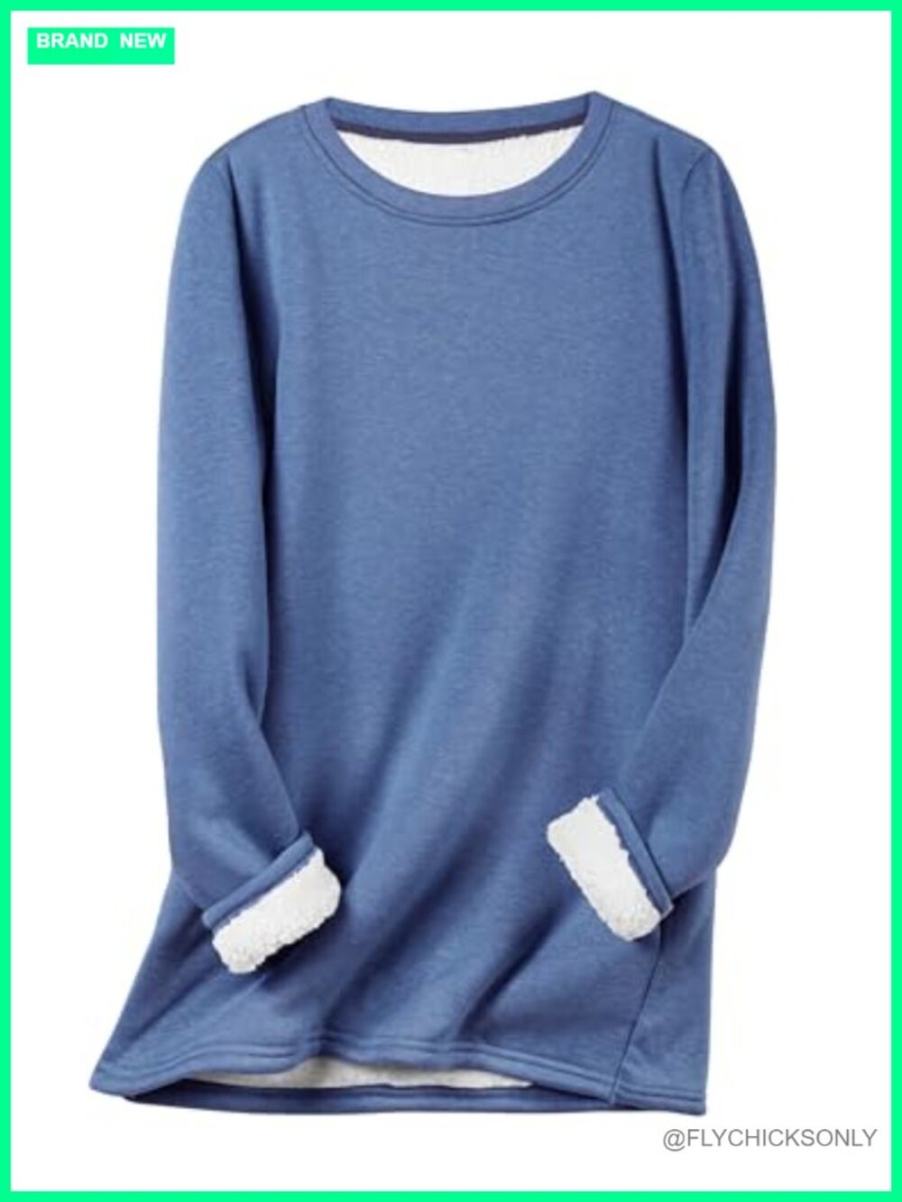 Sherpa Lined Fleece Crewneck Sweatshirt Pullover Loungewear Tunic Top